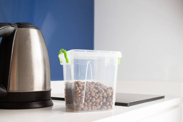 Dog food being stored in a sealed container