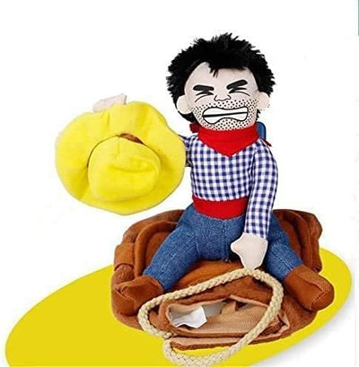 T2Y Cowboy Rider Dog Costume - Halloween Dog Costumes for Medium and Large Dogs, Dogs Clothes Knight Style with Doll and Hat for Halloween Day Pet Costume(Medium)