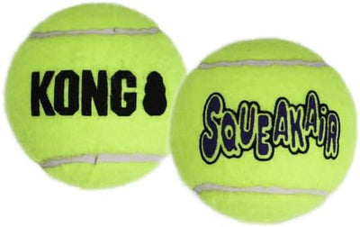 KONG Squeakair - Pelota de tenis de juguete para perros, tamaño mediano, x 9
