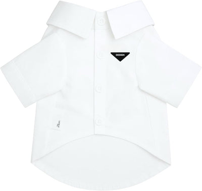 Luxury Pet Dress Shirt for Dogs & Cats – White Designer Button-Up Outfit, Formal Pet Clothes for Wedding, Party, Photoshoot, Puppy & Kitten Fashion Apparel (Large)