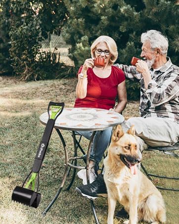 32" Pooper Scooper for Large Dogs Long Handle No Bending Pet Poop Picker Upper Foldable Heavy Duty Dog Poop Scooper for Yard Gravel Dirt Grass