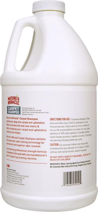 Nature’s Miracle Carpet Shampoo 64 Ounces, Deep-Cleaning Stain And Odor Remover