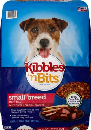 Kibbles 'N Bits Small Breed Mini Bits Savory Beef & Chicken Flavors Dog Food, 16-Pound(Pack of 1)