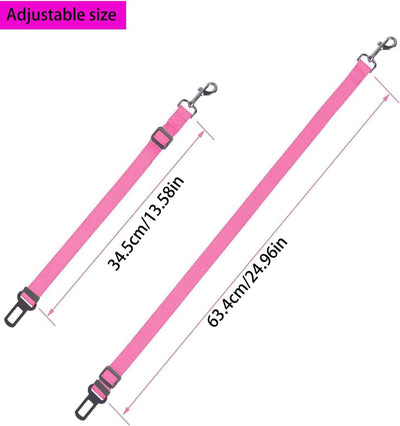 Dog Seat Belts 2 Pack Dog Car Seat Belts Adjustable Dog Seat Belt for Car, Dog Seatbelt, Dog Car Seat Belts, Seat Belt for Dogs in Car Pet Seat Belts for Dogs, Cats and Pets(Black Pink)