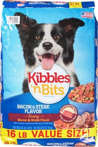 Kibbles 'n Bits Savory Bacon & Steak Flavor Dry Dog Food, 16 lb. Bag