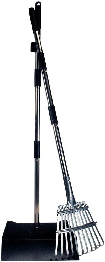 Bodhi Dog Pooper Scooper for Large Dogs - Heavy Duty Metal Poop Scoop w/Long Handle Tray & Rake - Dog Poop Scooper for Yard, Grass, Street, Gravel & Outdoor Areas - Pet Waste Cleanup Tool