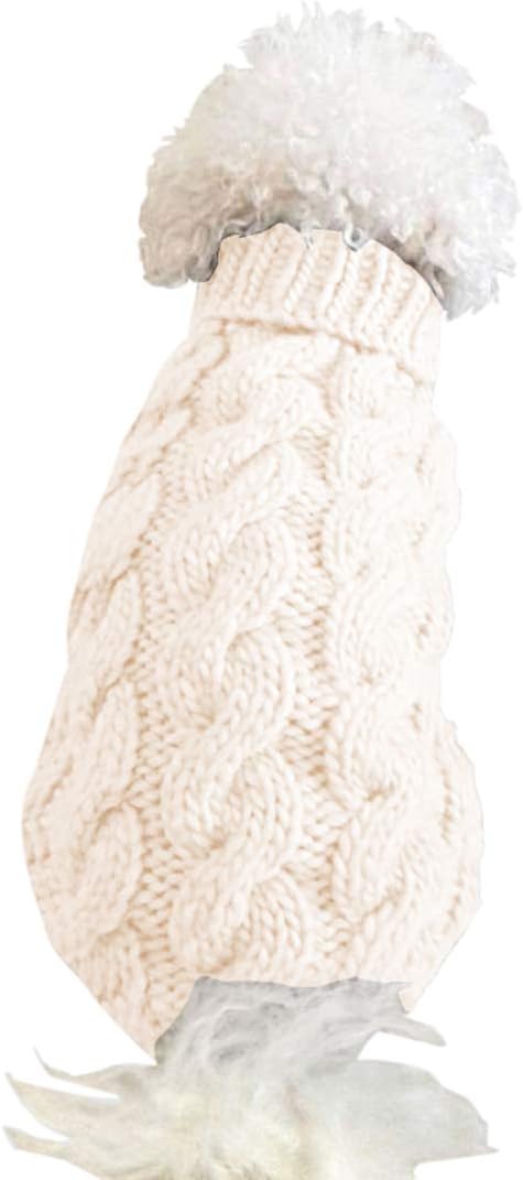 Winmany Pet Dog Turtleneck Knitting Sweater Coat Winter Warmer Thickening Pullover Knitwear Crochet Coat Clothes for Small Medium Dog Cat