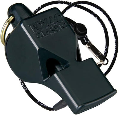 Fox 40 Classic Official Whistle with Break Away Lanyard (Black)