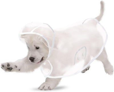 Puppy Raincoat for Small Dogs Transparency Pet Raincoat Waterproof Cloak Pet Hooded Raincoat Jacket,Size Small
