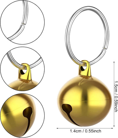 Molain 24pcs Cat Bells & Dog Collar Bells with Keyrings, Training Jingle Bell Collar Pendant Pet Accessories Festival Party DIY SMall Bells(Mixed Color)
