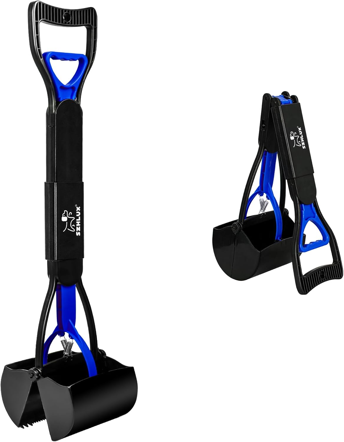 SZHLUX 28" Pooper Scooper, Foldable Dog Pooper Scooper with Unbreakable Material and Durable Spring for Grass and Gravel, Green