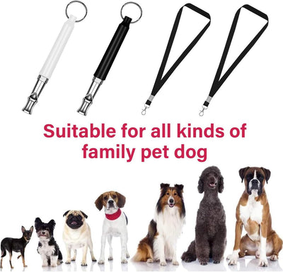 4 Pack Dog Whistle,Adjustable Ultrasonic Silent Dog Whistle,Dog Whistle to Stop Barking Neighbors Dog,with Lanyard Professional Recall Dog Training Whistles,Dog Whistle to Make Dogs Come to You (2)