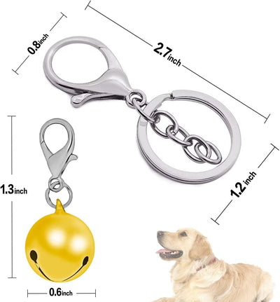 Campanas para mascotas para collar de perro y gato, paquete de 6, accesorios colgantes para mascotas con 1 llavero de acero inoxidable