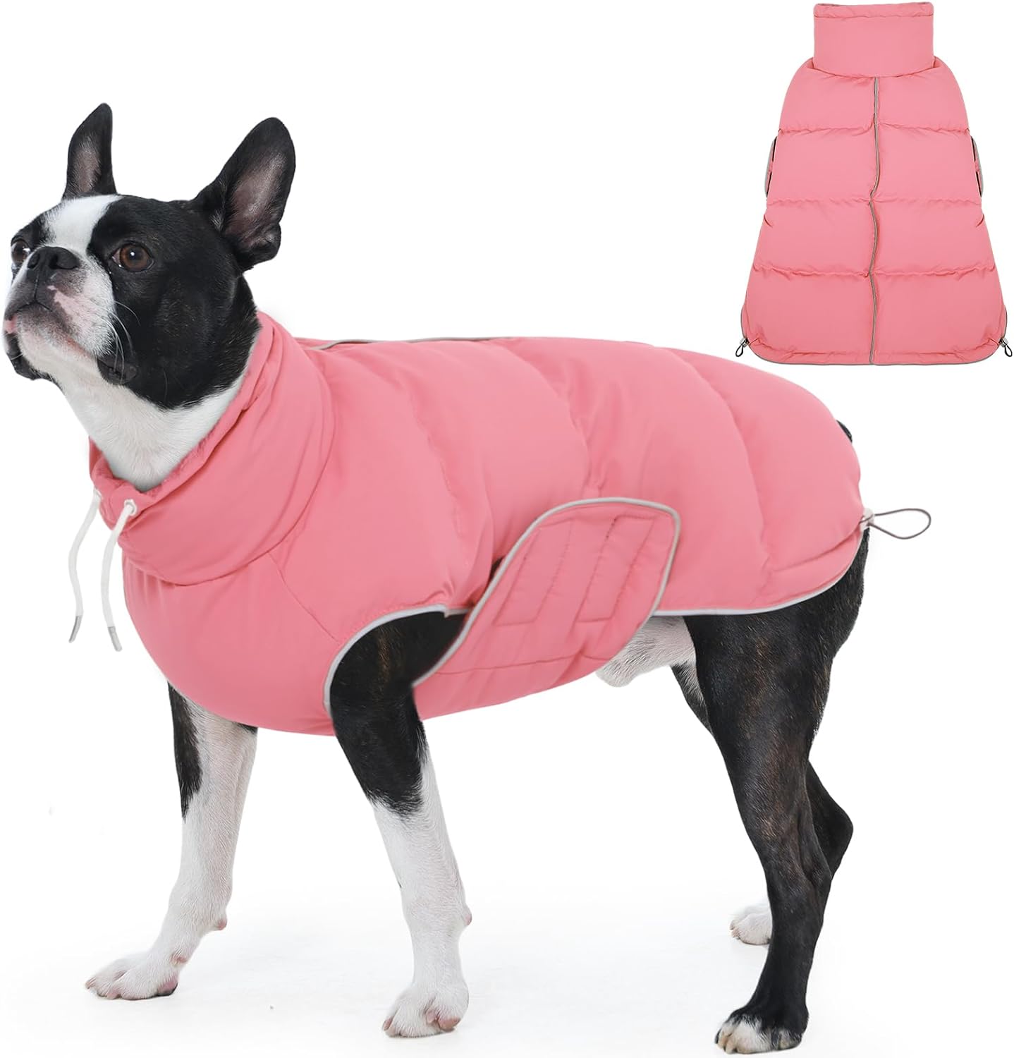 FUAMEY Dog Puffer Jacket for Large Dogs,Dog Cold Weather Coats Winter Dogs Down Jackets Waterproof Pet Snowsuits Warm Puppy Winter Vest Turtleneck Pets Adjustable Jackets Coats Mustard Yellow XXL