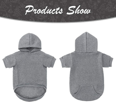 KOOLTAIL Basic Dog Hoodie - Soft and Warm Dog Hoodie Sweater with Leash Hole and Pocket, Dog Winter Coat, Cold Weather Clothes Sweatshirt for Small Medium Large Dogs Puppy Cat Boys Girls Grey L