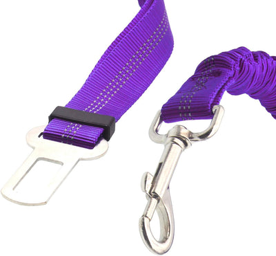 2 Dog Car Harness Seatbelt Seat Belt Leash Travel Accessories Bungee Anti Shock Pet Cat Adjustable Lead Clip Safety Seats Belts Purple