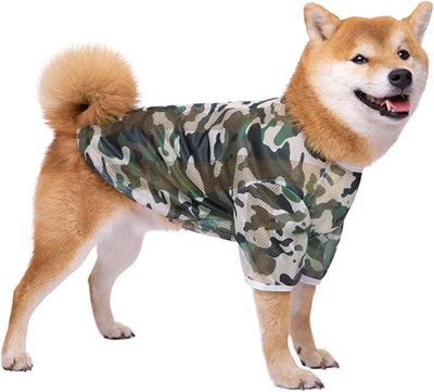 Dog Shirt Vest Lightweight Dog T-Shirts, Summer Printed Soft Cool Shirts for Medium Large Dogs, Pajamas for Female Male Dogs (GTX03-T-Camouflage-XL)