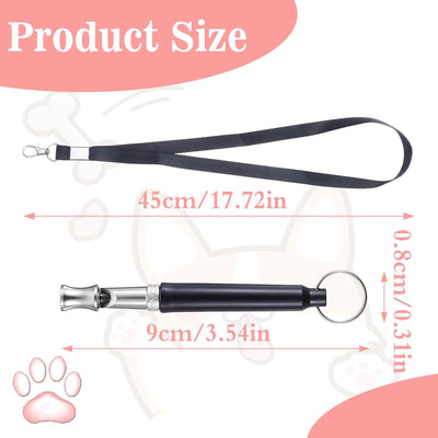 2PCS Dog Whistle to Stop Barking Neighbors Dog, Adjustable Dog Training Whistle to Make Dogs Come to You, with Lanyard, Professional Ultrasonic Silent Dog Whistles Control Devices(Black/White)