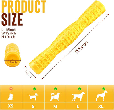 Dog Squeaky Toys Interactive Dog Toys for Aggressive Chewers Tough Rubber Chew Toys for Medium/Large Breed, Indestructible Puppy Chew Toys for Teething (Yellow)