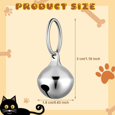 Hotop 8 Pieces Collar Bells for Small Dogs Cat Bells Collar for Puppy Hanging Ring Decoration Pets Tracker DIY Crafts Accessories for Pets Daily Use (Silver)