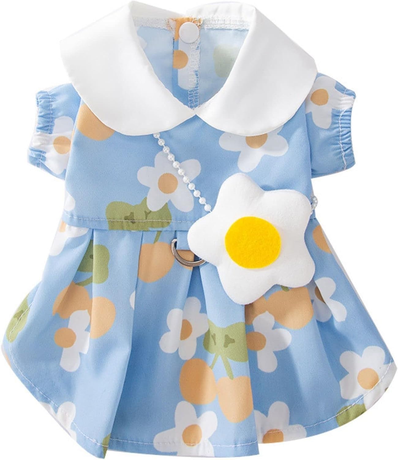 Dog Dress for Small Medium Dogs Pet Dress with Flower Egg Design Cute Puppy Skirt