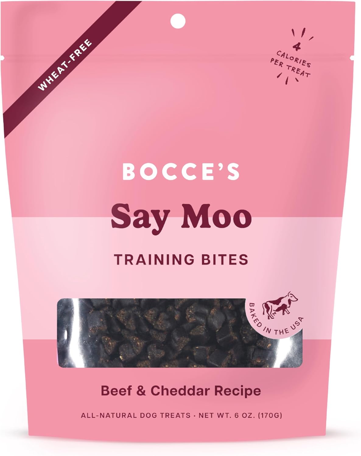 Bocce's Bakery Quack, Quack, Quack Training Treats for Dogs, Wheat-Free Dog Treats, Made with Real Ingredients, Baked in The USA, All-Natural & Low Calorie Training Bites, Duck & Blueberry, 6 oz