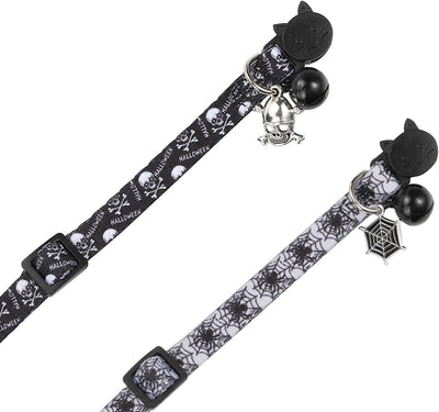 Halloween Dog Collar Accessories, 2 Pack Pendant Charms and Bell for Cat Collar