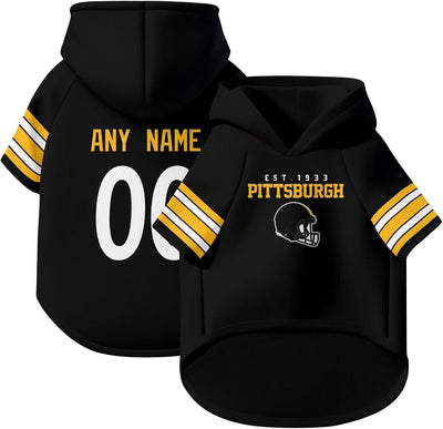 ANTKING Pittsburgh Dog Hoodie T-Shirt Pet Clothes Jersey Custom Name and Number Gifts