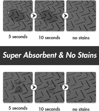 MontVoo-Absorbent Pet Feeding Mat-No Stains Quick Dry Dog Mat for Food and Water Bowl-Rubber Backing Dispenser Mat-Dog Accessories Supplies-Dog Bowl Messy Drinkers,Dark Grey