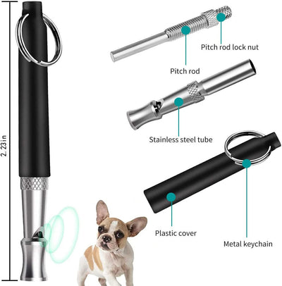 Dog Whistle, 2-Pack Professional Ultrasonic Dog Whistle to Stop Barking, Recall Training, Ultrasonic Silent Dog Whistle Training to Stop Barking Control Devices for Neighbors Dog, with Black Lanyard