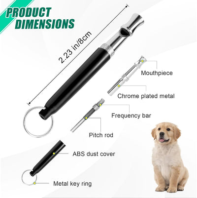 2 Pack Dog Whistle, Dog Whistle to Stop Barking Neighbors Dog, Adjustable Ultrasonic Silent Professional Dog Training Whistle Set with 2 Pcs Lanyard