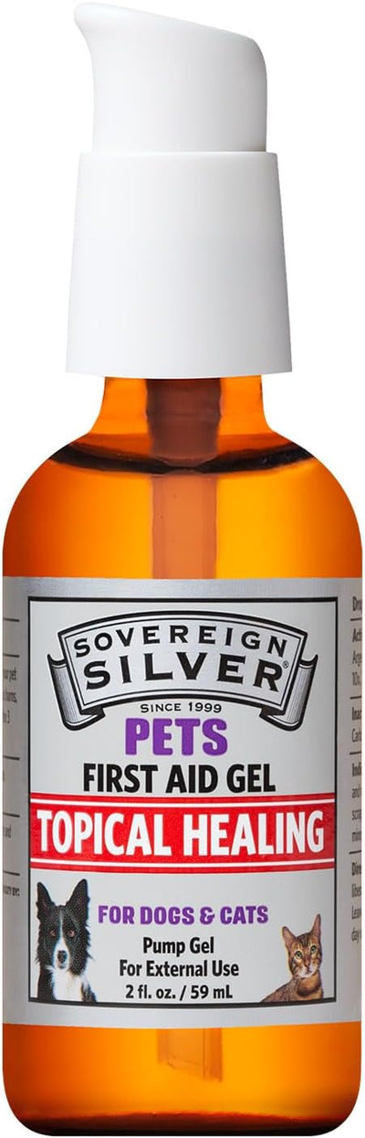 Sovereign Silver First Aid Gel for Pets - Topical Healing for Dogs and Cats, 2oz Pump Gel