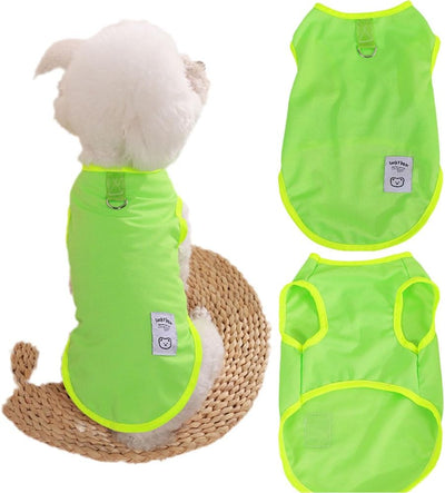 Tangpan 2 Pack Dogs Shirts Soft Breathable Solid Dog T-Shirts with Leash Ring Tank Top Summer Dog T-Shirts Apparel Sleeveless Dog Vest Dog Tee Shirt for Small Dogs A# L