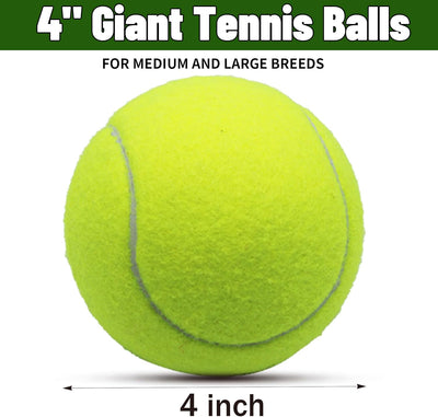 Magicorange Large Tennis Balls for Dogs, 4 Pack 4 Inch Big Tennis Ball Pet Chew Toy Large Balls for Outdoor/Indoor Sports(Multicolor, 4 Pack)