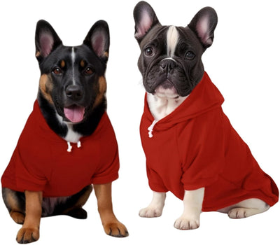 Small Dog Hoodie with Leash Hole and Pocket, Soft Winter Dog Sweater, Cozy Hoodies Sweatshirt for Small Dogs Puppy and Cat, Cold Weather Pet Clothes (Red Dog Hoodie, X-S)