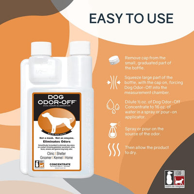 Thornell Dog Odor-Off Concentrate, Pet Smell Odor Eliminator for Dog Urine, Feces Odors, Pet Odor Eliminator Concentrate, Pet Urine Odor (16 oz)