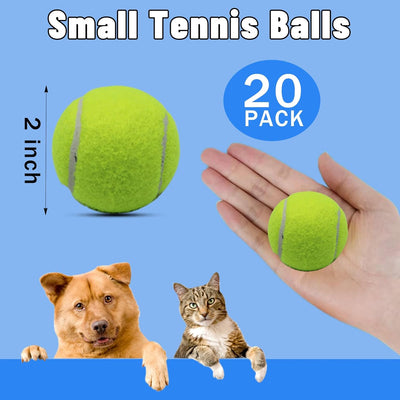 Magicorange Small Tennis Balls, 20 Pack 2 inch Tennis Balls for Dogs, Colorful Easy Catching Pet Dog Playing Ball with Mesh Bag for Easy Transport(Multicolor, 2 inch)