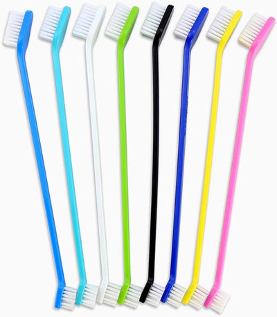 Dog Toothbrush Set of 8 - Dual Headed, Dental Hygiene Convenient Soft Toothbrush to Clean pet Teeth, Dog Tooth Brushes for Small to Large Dogs, Cats, and Most Pets, Teeth Brush in Bulk