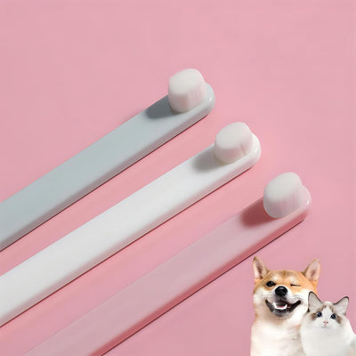 LINGXIYA Pet Toothbrush, Extra Soft Dog & Cat Toothbrushes Dental Cleaning Brushes for Puppy, Small Dog and Cat Teeth Dental Health 3 Pack Kit (White/Green/Pink)