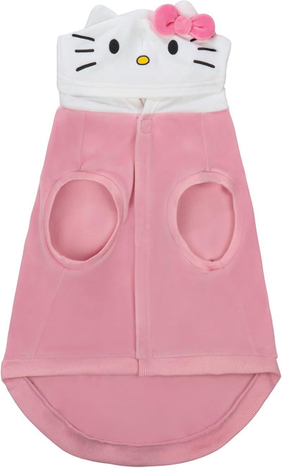 Hello Kitty and Friends Hello Kitty Dog Hoodie - Velvet Plush Hooded Pet Shirt with Character Design (Medium)