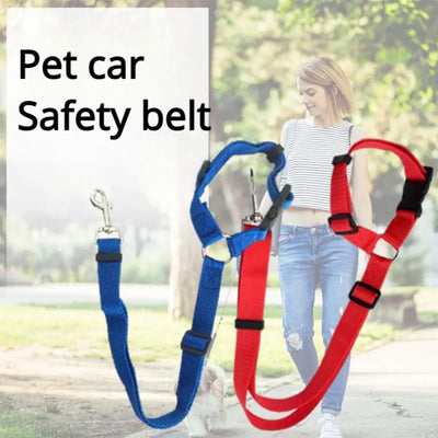 Pet Car Seat Belt Solid Lead Leash Backseat Safety Belt Adjustable Harness Kitten Dogs Collar Pet Accessories