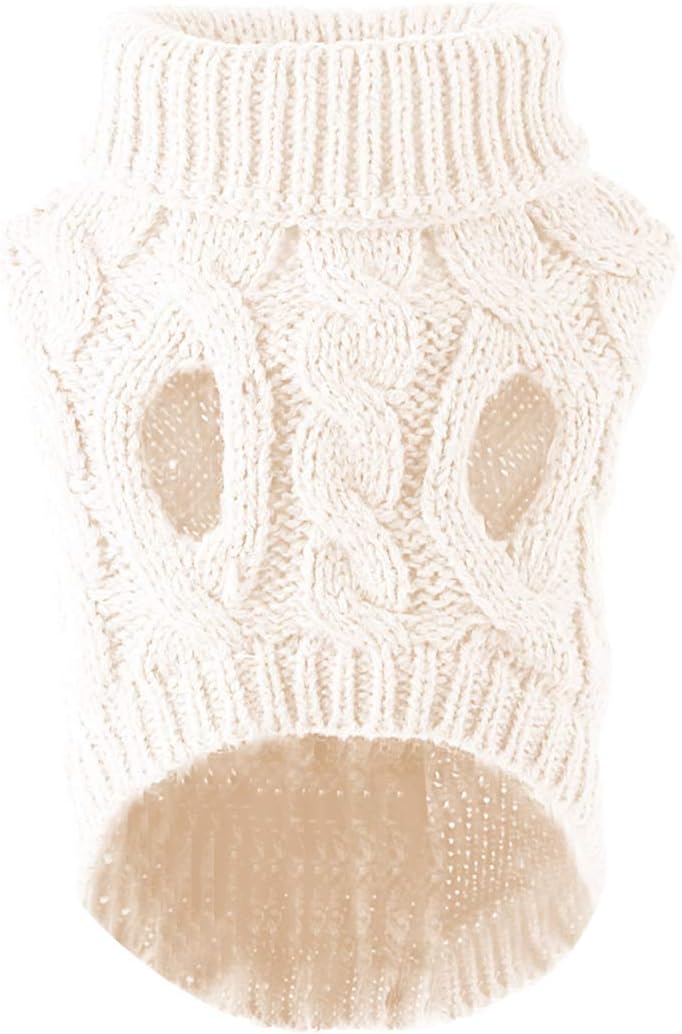 Winmany Pet Dog Turtleneck Knitting Sweater Coat Winter Warmer Thickening Pullover Knitwear Crochet Coat Clothes for Small Medium Dog Cat