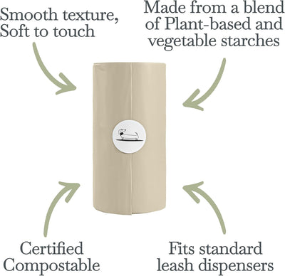 100% Certified Home Compostable and Biodegradable Dog Poop Bags - ASTM D6400 & EN 13432 Compliant Dog Waste Bags – 180 Bags – 12 x Rolls of Plant Based Compostable Poop Bags - Thick Doggie Poop Bags