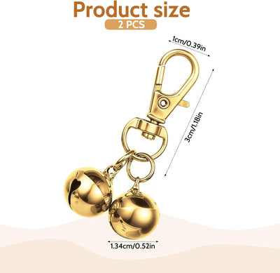 2 Pcs Bells for Dog Collars Mini Dog Collar Bell Pet Pendant Accessories Dogs Training Bell Collar Gold Training Collars Charm for Dogs and Cats
