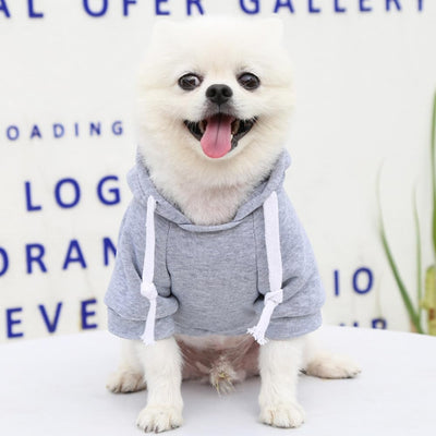 Dog Hoodie for Small Medium Large Dogs,Fleece Hoodie for Dogs with Zipper Pocket,Fall Winter Warm Cat Puppy Sweatshirts(Grey,S)