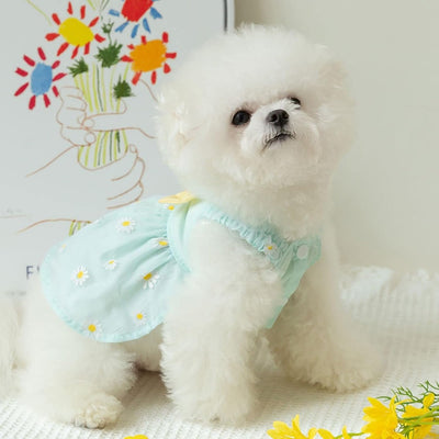 Flowers Elegant Princess Small Dog Dress Spring Summer Dog Dresses Girls Puppy Lightweight Pet Dresses