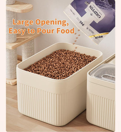 Airtight Pet Food Storage Container for Dog Cat Food Up to 30lbs Large Dry Food Bin with Measuring Cup Lids for Treats and Other Pets (Transparent, 9 pounds)