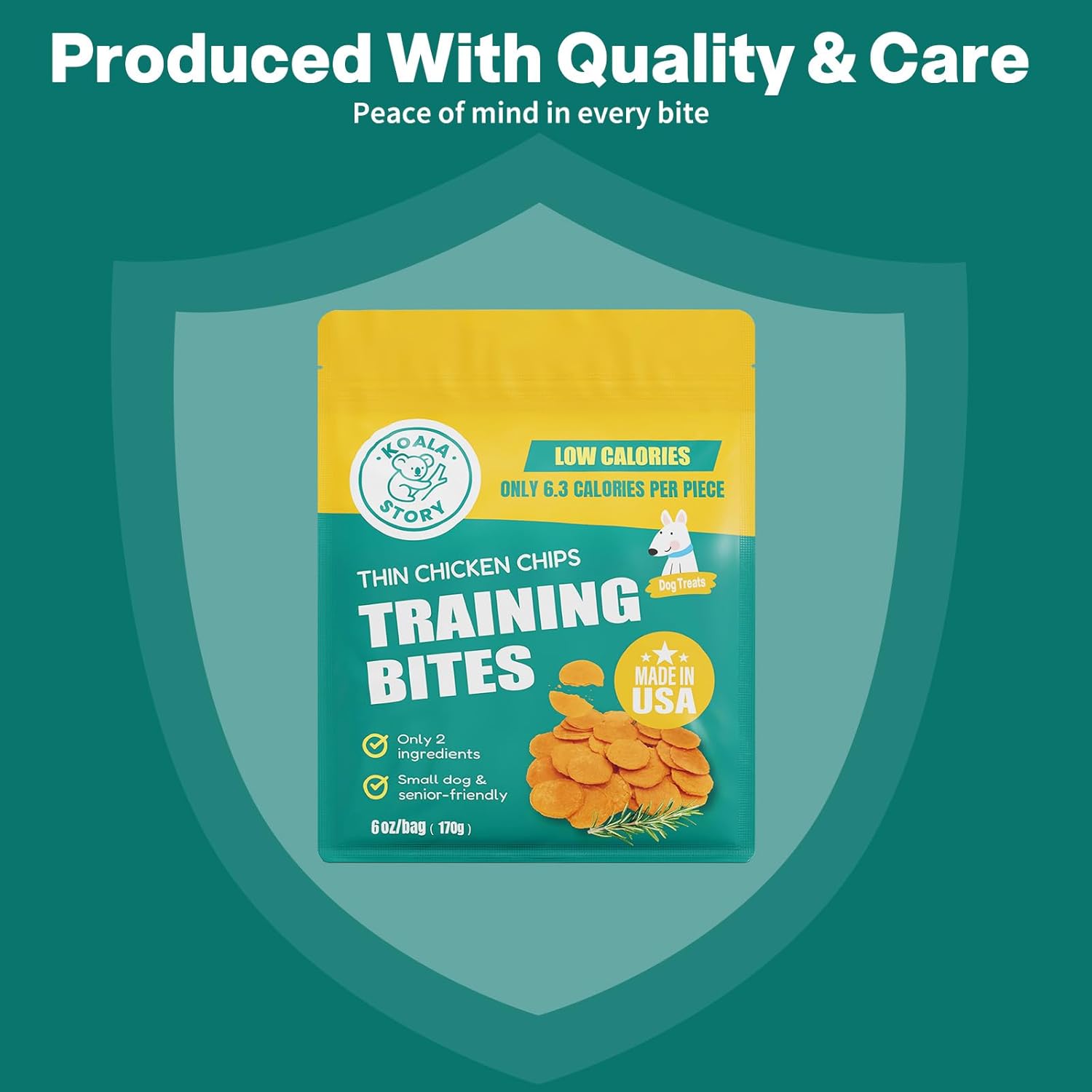 Dog Chicken Chips Treat - 12 oz, 100% Natural Ingredient Made in USA, High Protein Low Calorie Pet Training Chew Jerky Dried Food, Healthy Pet Supplies for Medium, Large Breeds & Puppy