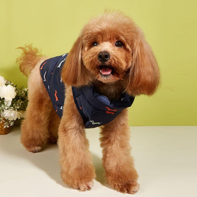 Dog Coat Warm Jacket with D-Ring Dogs Winter Coats Puppy Vest Puppy Jacket with Harness Waterproof Windproof Dog Coats for Medium Dogs Blue