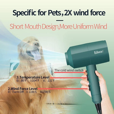 Dog Cat Hair Dryer,Professinal Double Force Grooming Blower Dryer for Medium/Small Pets,IEC & UL Certificated